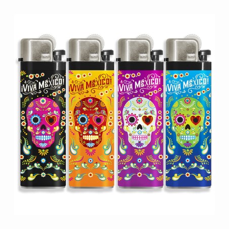 Encendedores calavera, típico del dia de muertos en México