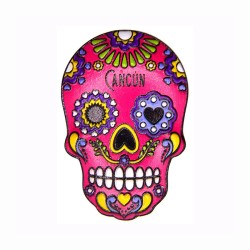 Magneto de Resina en forma de calavera, 6 colores. Souvenir de Cancún, México