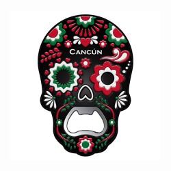 Magneto destapador pvc en forma de calavera, souvenir o regalo de México