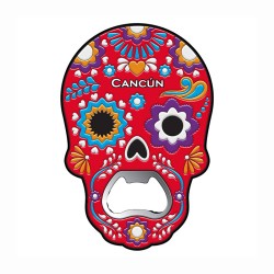 Magneto destapador pvc en forma de calavera, souvenir o regalo de México