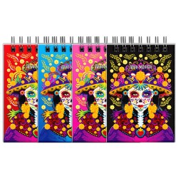 Libreta de apunte con ilustracion de una catrina, típica del dia de muertos. Souvenir y recuerdo de Cozumel, Mexico