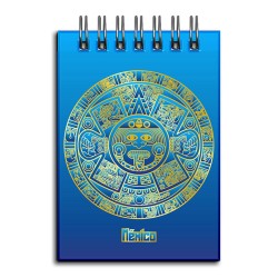 Libreta de apunte con la ilustracion del Calendario Azteca. Souvenir y recuerdo de Cozumel, México.