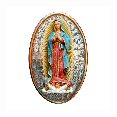 Magneto Virgen de Guadalupe a color. Souvenir, recuerdo de Cozumel, Mexico