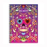 Libreta grande con ilustracion de una calavera, típica del día de muertos en México. Souvenir y recuerdo de Guadalajara