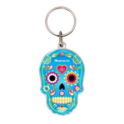 Llavero de Acrilico calavera, día de muertos. Souvenir de Huatulco, Mexico