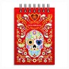 Libreta de apunte con ilustracion de una calavera, típica del día de muertos. Souvenir y recuerdo de Huatulco, México