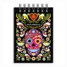 Libreta de apunte con ilustracion de una calavera, típica del dia de muertos. Souvenir y recuerdo de Isla Mujeres, Mexico.