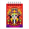 Libreta de apunte con ilustracion de una catrina, típica del día de muertos. Souvenir y recuerdo de Isla Mujeres, México.