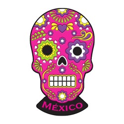 Magneto pvc calavera, tradición del día de Muertos en Mexico, souvenir y recuerdo de Isla Mujeres.