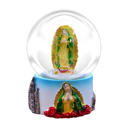 Esfera de Nieve Virgen de Guadalupe. Souvenir de Los Cabos, México