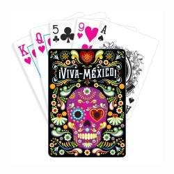 Baraja dia de muertos, color negro, souvenir y recuerdo de Mazatlan, México