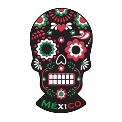 Magneto pvc calavera típico de la tradición del día de Muertos en Mexico, souvenir y recuerdo de Mazatlan.