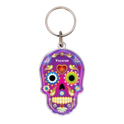 Llavero acrílico calavera, día de muertos en México. Souvenir de Merida.