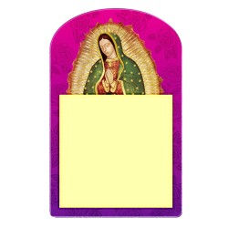 Bloc de notas con la ilustración de la Virgen de Guadalupe, Souvenir de la península de Yucatán, México.