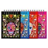 Libreta de apunte con ilustracion de una calavera, típica del dia de muertos. Souvenir y recuerdo de Merida, Yucatan, Mexico.