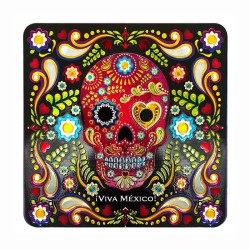 Set de 4 portavasos calavera, típico del día de muertos en México, Recuerdo de Oaxaca,Mexico.