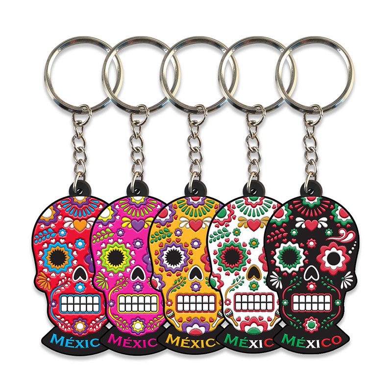 Llavero pvc en forma de calavera, souvenir o regalo de Puebla, Mexico.