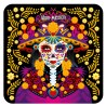 Set de 4 portavasos catrina, típico del día de muertos en México, Recuerdo de Puerto Vallarta.