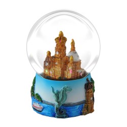 Esfera de nieve con la Iglesia. Souvenir de Puerto Vallarta, México