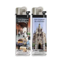 Encendedores con vistas de San Miguel de Allende. souvenir y recuerdo de México.