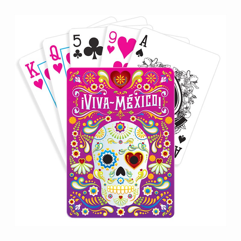 Baraja Día de Muertos, color rosa, souvenir y recuerdo de San Miguel de Allende,Mexico.