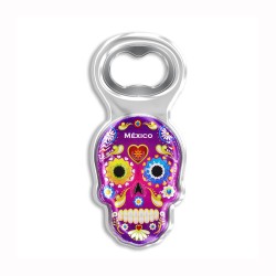 Llavero de acrílico en forma de calavera, típico de la tradición del día de muertos en México. Souvenir de la Ciudad de México,