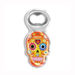 Llavero de acrílico en forma de calavera, típico de la tradición del día de muertos en México. Souvenir de la Ciudad de México,